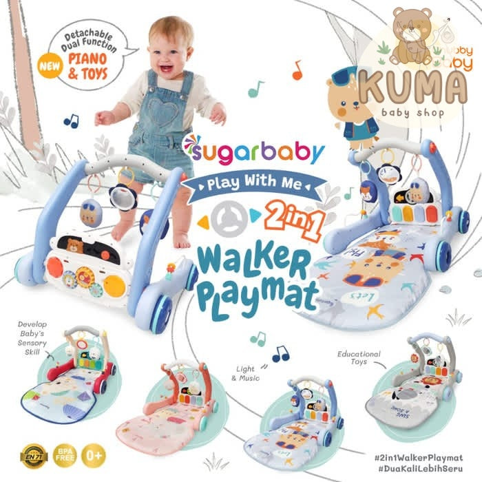 Sugar Baby Play With Me 2in1 Baby Walker & Playmat