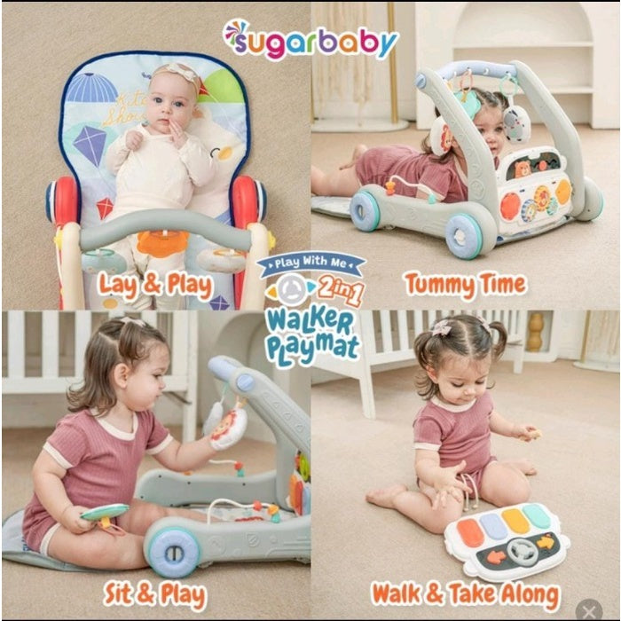 Sugar Baby Play With Me 2in1 Baby Walker & Playmat