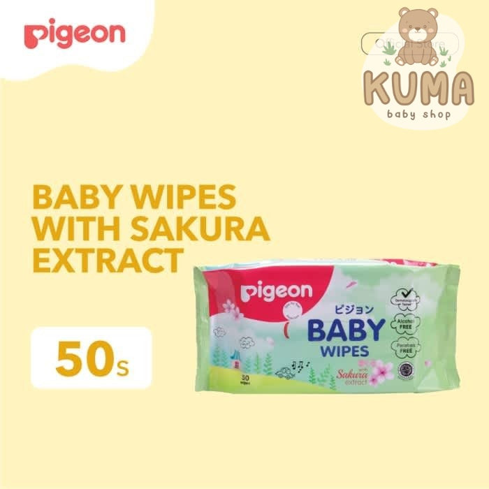 Pigeon Baby Wipes Sakura 50s Tissue Basah Bayi
