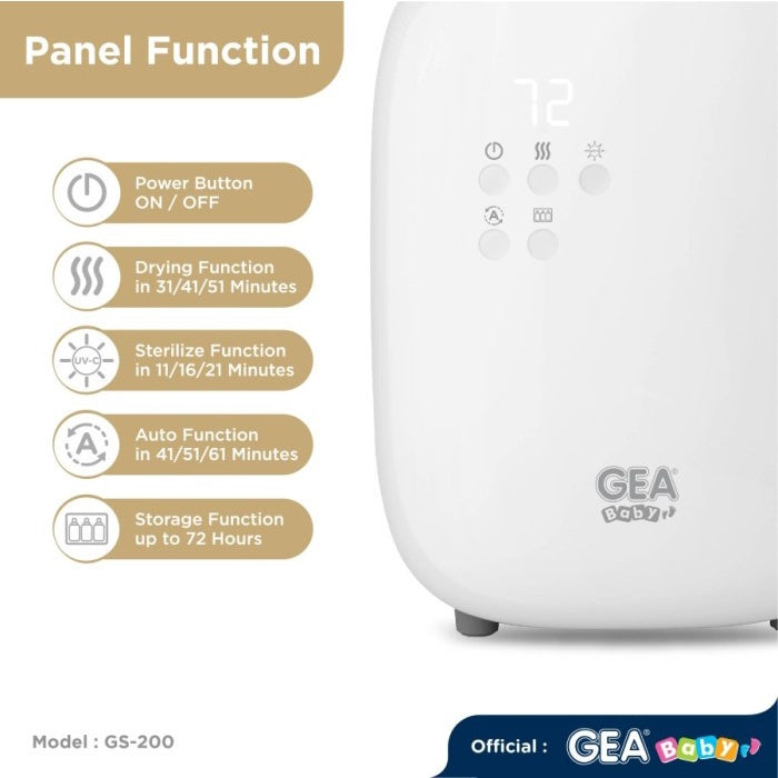 GEA BABY GS-200 - smart led uv sterilizer & dryer / alat sterilisasi