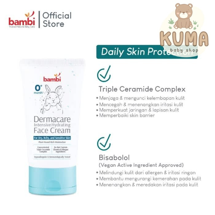 BAMBI DERMACARE Intensive Hydrating Baby Face Cream Dry Sensitive Skin