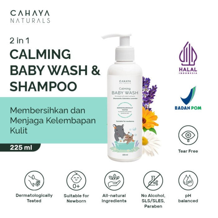 Cahaya Calming Baby Wash (Sensitive Skin) Head to Toe 60ml / 225ml
