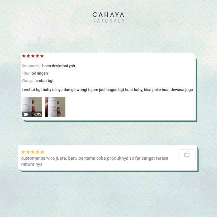 Calming Baby Oil 60ml Cahaya Naturals