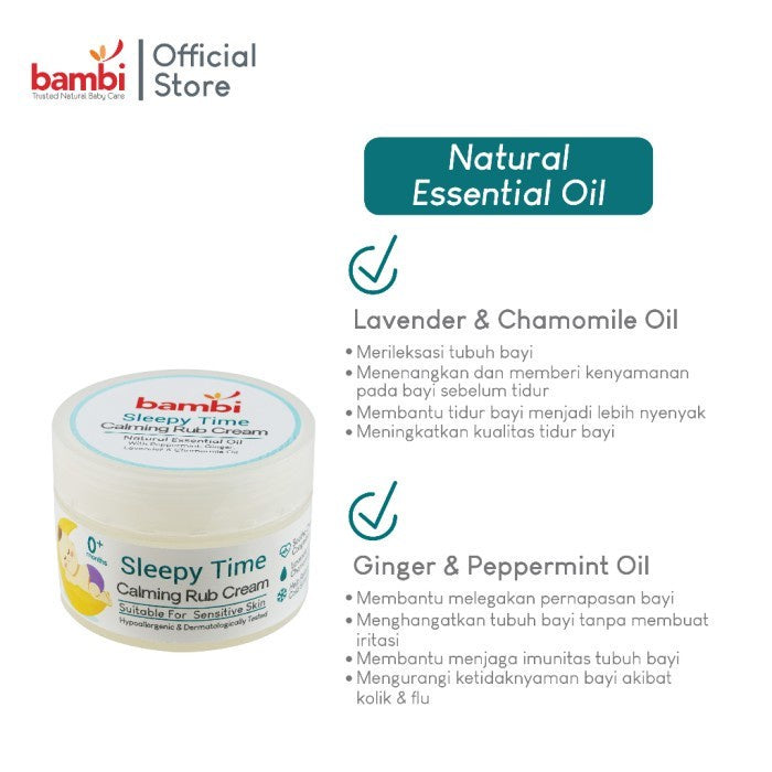BAMBI Baby Sleepy Time Calming Rub Cream 40gr Melegakan Pernapasan