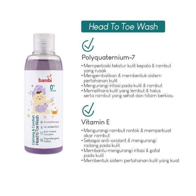 Bambi Baby Calming & Comfort Head To Toe Wash 200ml