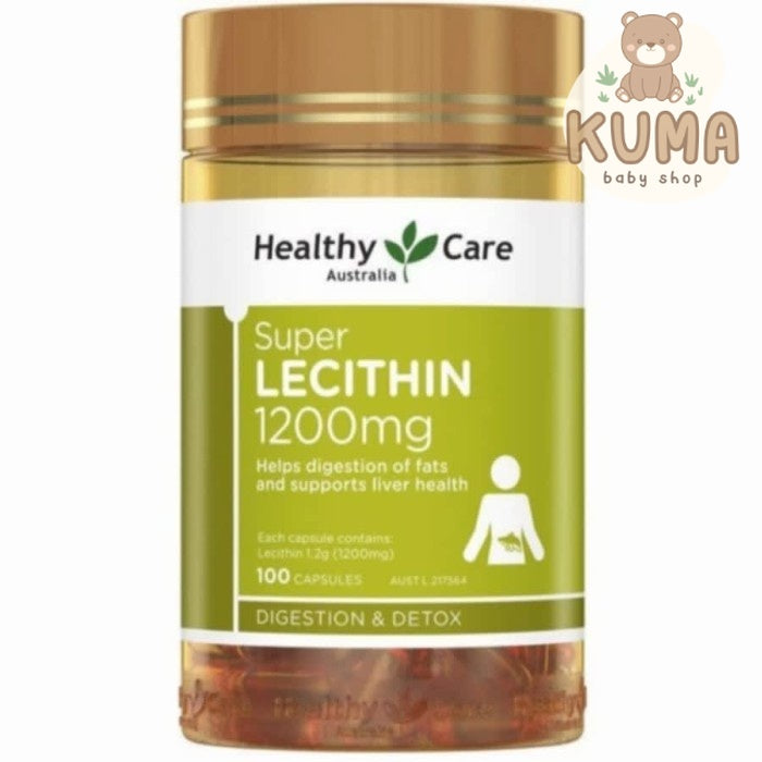 Healthy Care Super Lecithin 1200 mg 100 Capsules Digestion & Detox