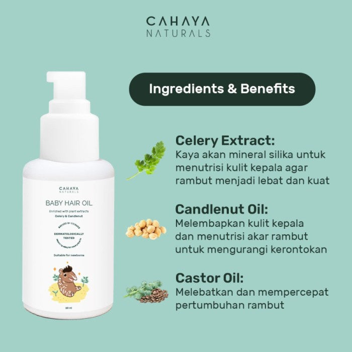 Cahaya Hair Oil Baby Hair Growth Oil (Celery and Candlenut) 60ml