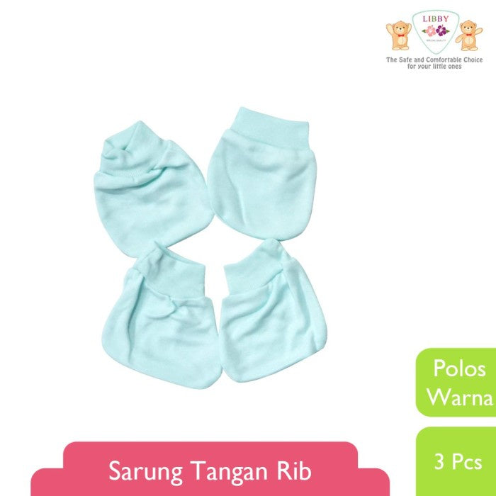 LIBBY Sarung Tangan & Kaki Rib Polos Warna & Putih (1pcs)