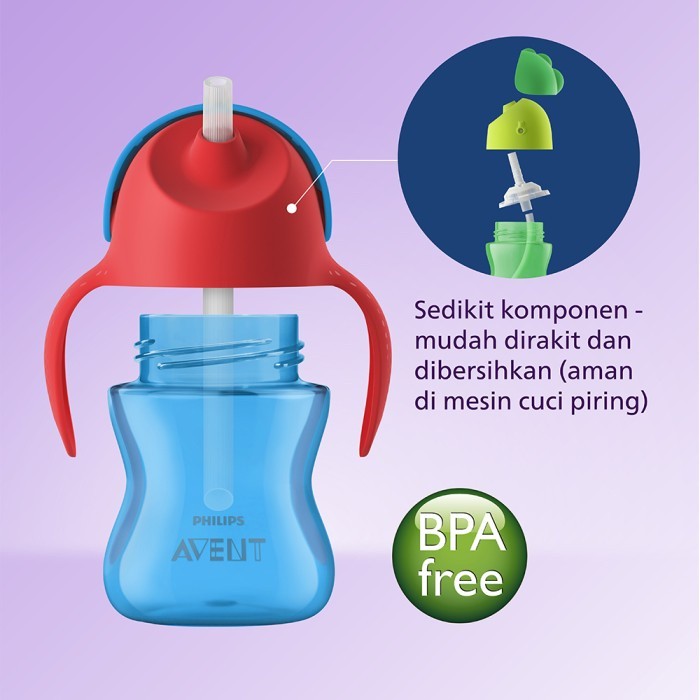 Philips Avent Straw Cup 7OZ Single Gelas Sedotan Bendy
