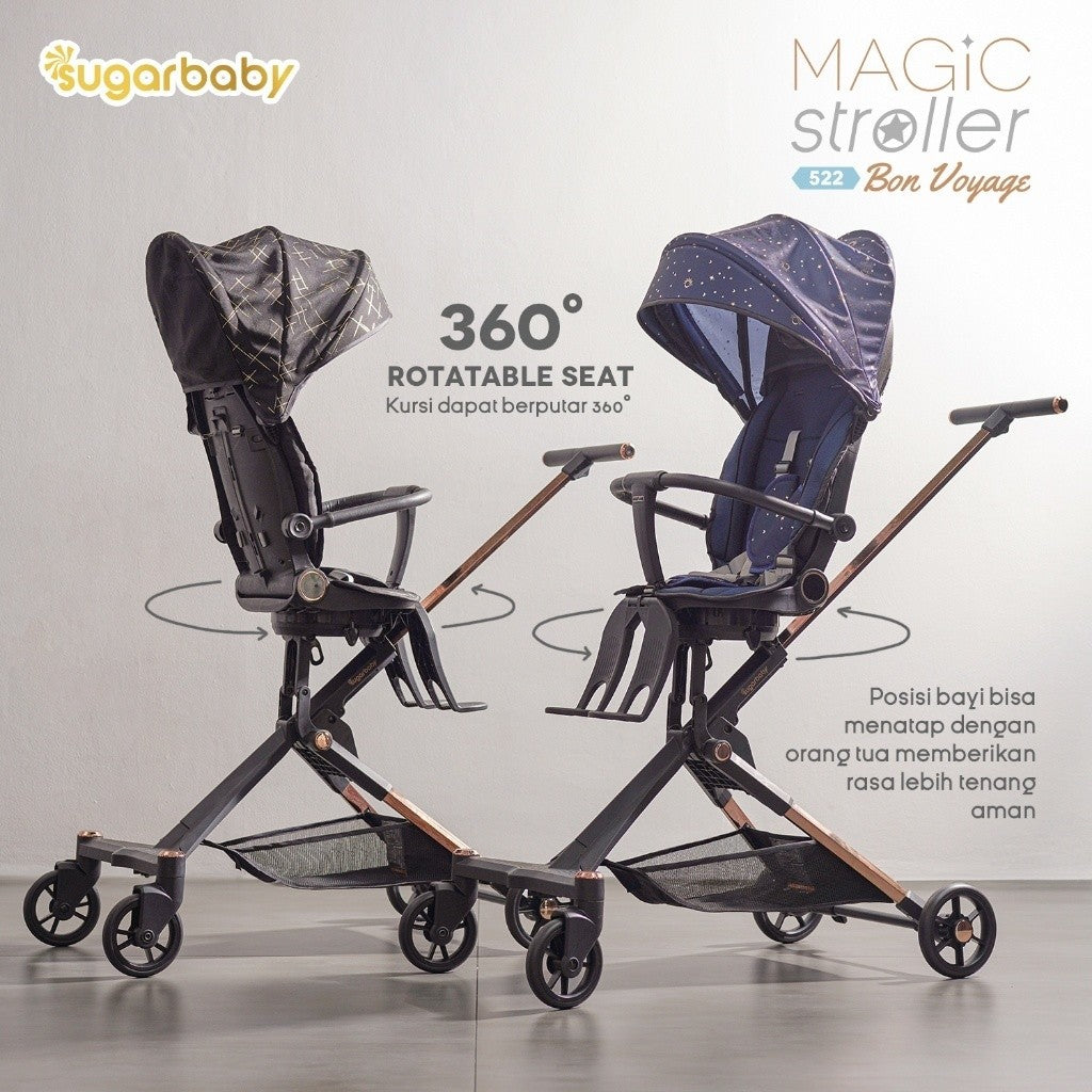 Sugarbaby Sugar Baby Magic Stroller 522 BonVoyage Bon Voyage kereta dorong bayi Modis Tinggi/Stroller 2 Arah/Stroller bayi 0-5 tahun
