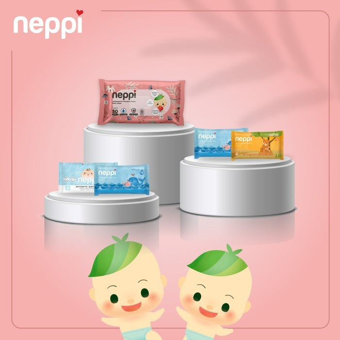 Neppi Antibacterial Diaper Wipes Parfum - 50s (Buy 1 Get 1 Free)