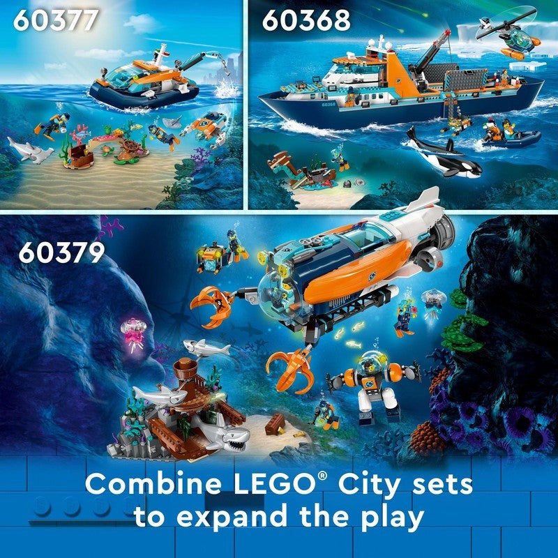 LEGO City 60377 Explorer Diving Boat Building Toy Set (182 Pieces) Balok Mainan Anak (5 Tahun+)