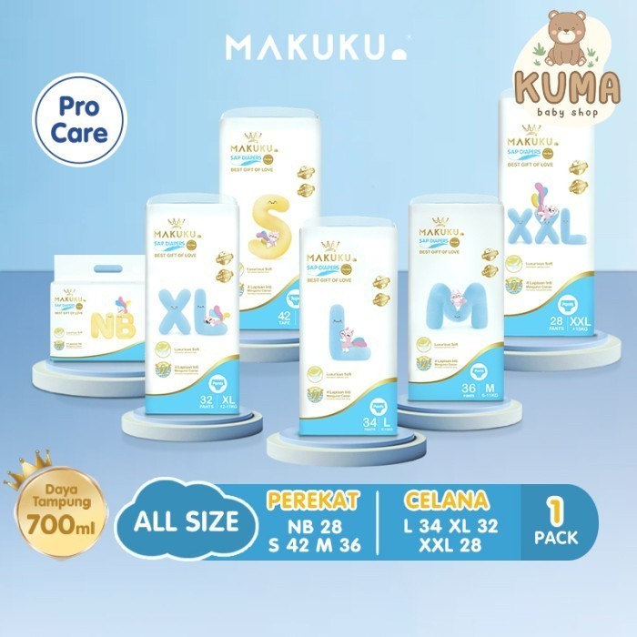 MAKUKU SAP Diapers Pro Care / Popok Bayi NB/S/M/L/XL/XXL