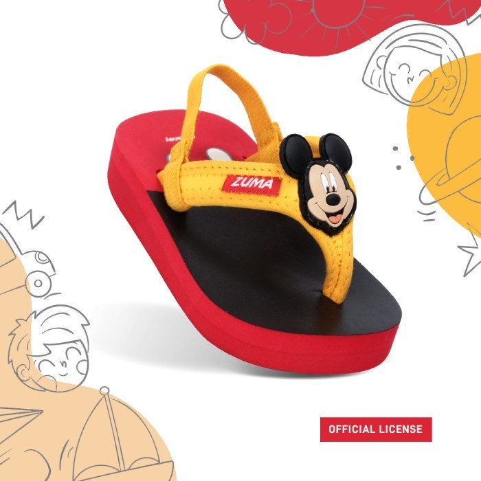 Zuma X Disney Mickey Baby/Sandal Karet Tali Sandal Jepit Bayi