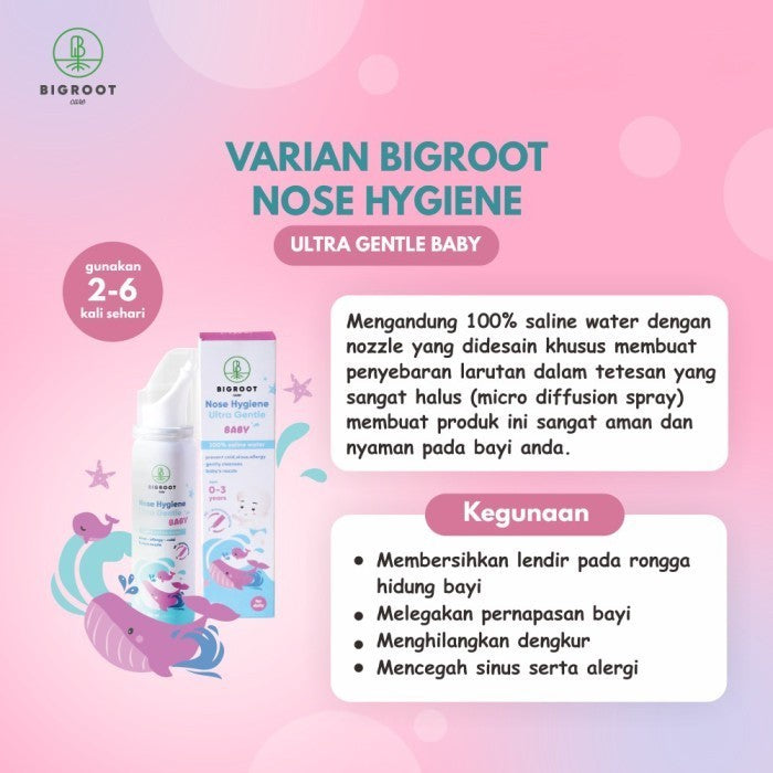 Bigroot Nose Hygiene Ultra Gentle Baby 50ml Saline Water Bayi