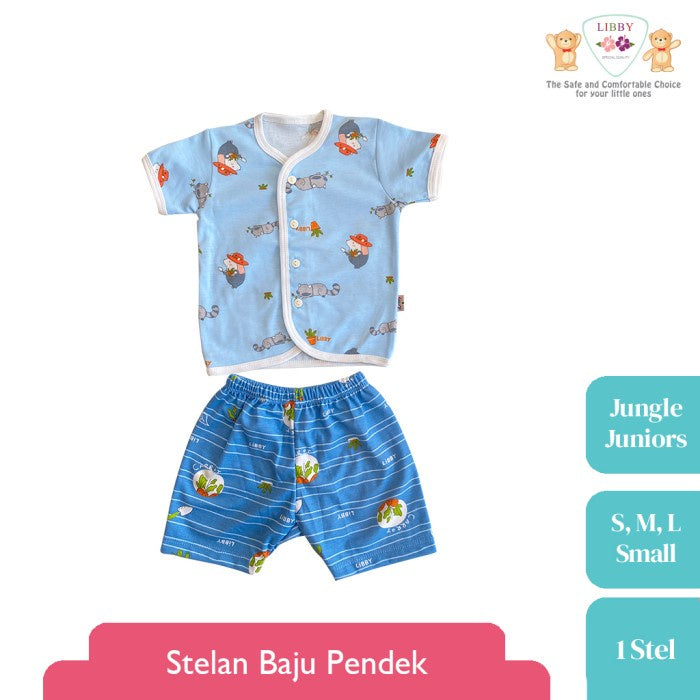 LIBBY Setelan Baju Pendek Anak Kecil Motif Jungle Juniors (1stel)