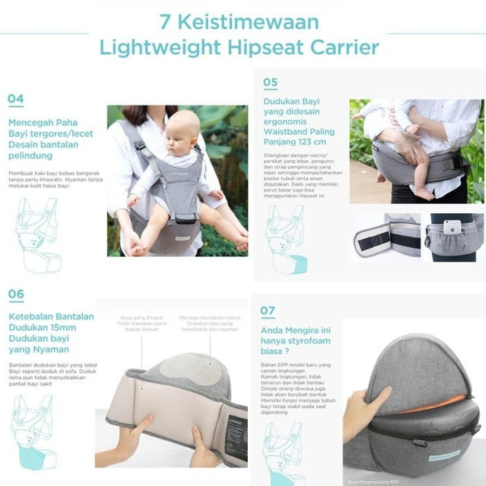 MOOIMOM Lightweight Hipseat Carrier Gendongan Bayi