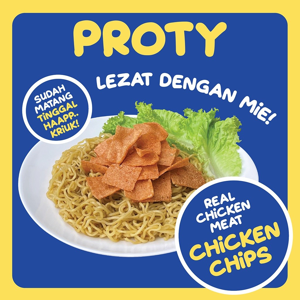 PROTY Chicken Chips Original (1) - Keripik Daging Ayam Krispi - Snack Cemilan Protein Sehat - 18 gr