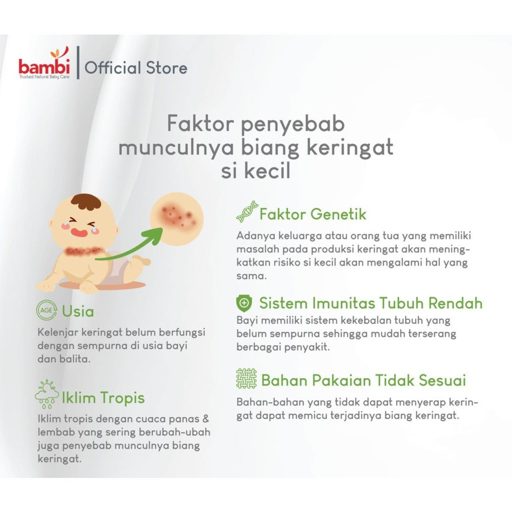 Bambi Baby Compact Powder Prickly Heat 40gr | Bedak Padat Biang Keringat Atasi Gatal & Ruam | Kulit Normal - Sensitif