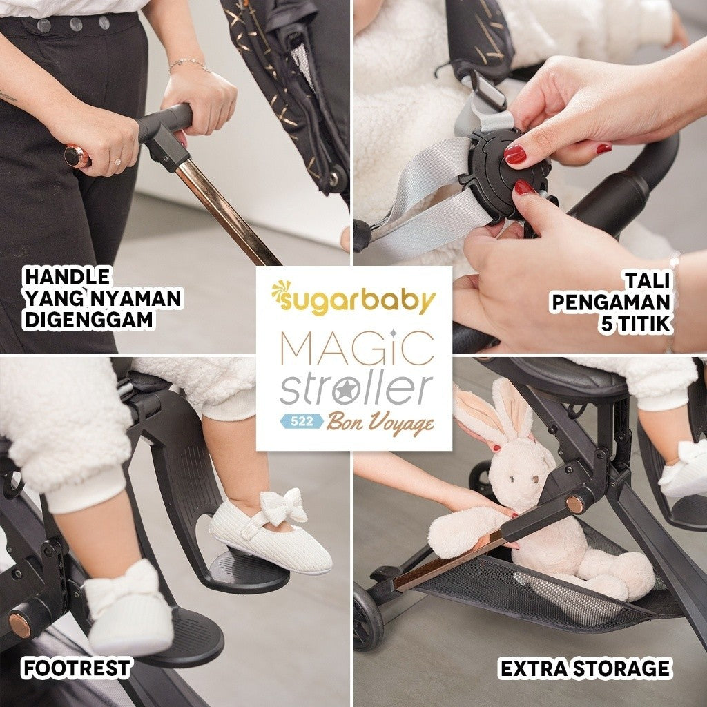 Sugarbaby Sugar Baby Magic Stroller 522 BonVoyage Bon Voyage kereta dorong bayi Modis Tinggi/Stroller 2 Arah/Stroller bayi 0-5 tahun