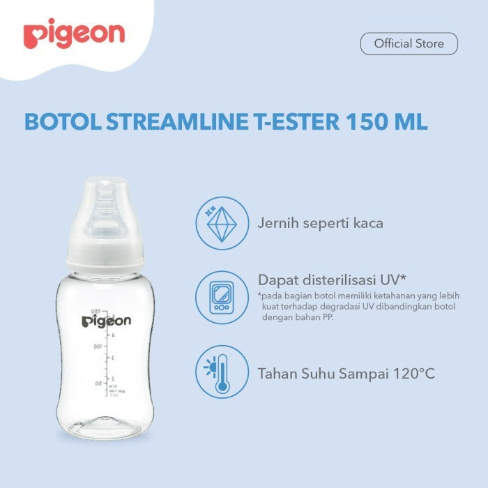 PIGEON Botol T-Ester Streamline 150ml with S-type Nipple Slim Neck