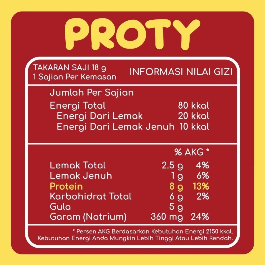 PROTY Chicken Chips Pedas SPICY Snack Cemilan Keripik Daging Ayam Krispi - 18 gr