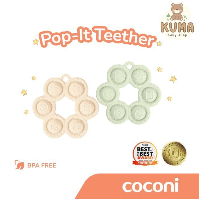 COCONI Pop It Teether Shapes | Mainan Gigitan Bayi bentuk Pop It