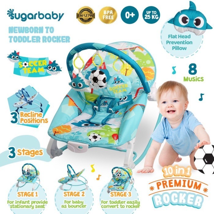 Sugarbaby 10in1 Premium Rocker/Ayunan Bayi/Bouncer Bayi