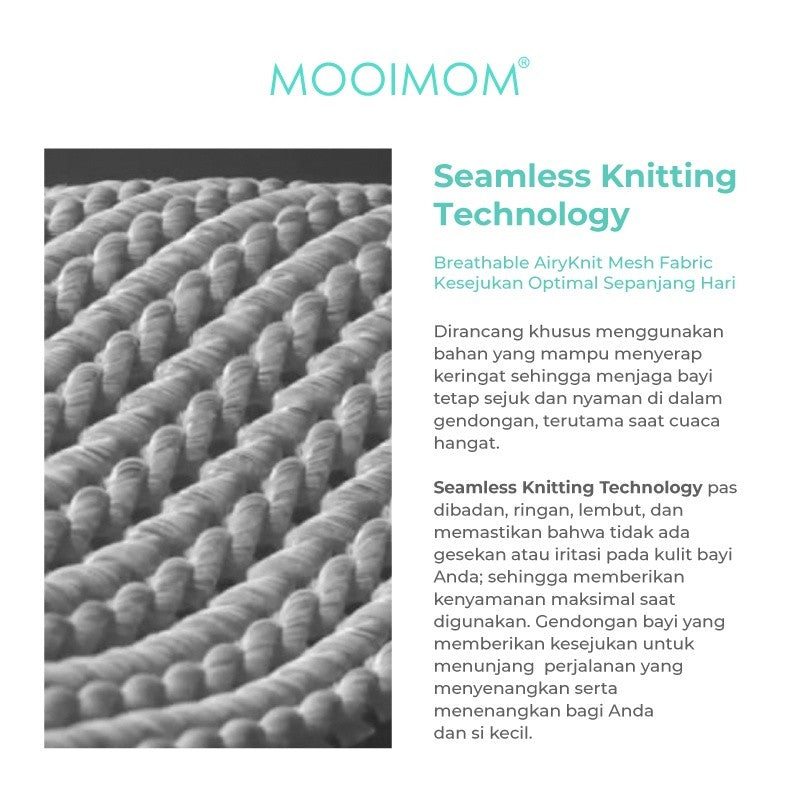 Gendongan SSC Airy Knit - MOOIMOM AiryKnit Baby Carrier / Hipseat
