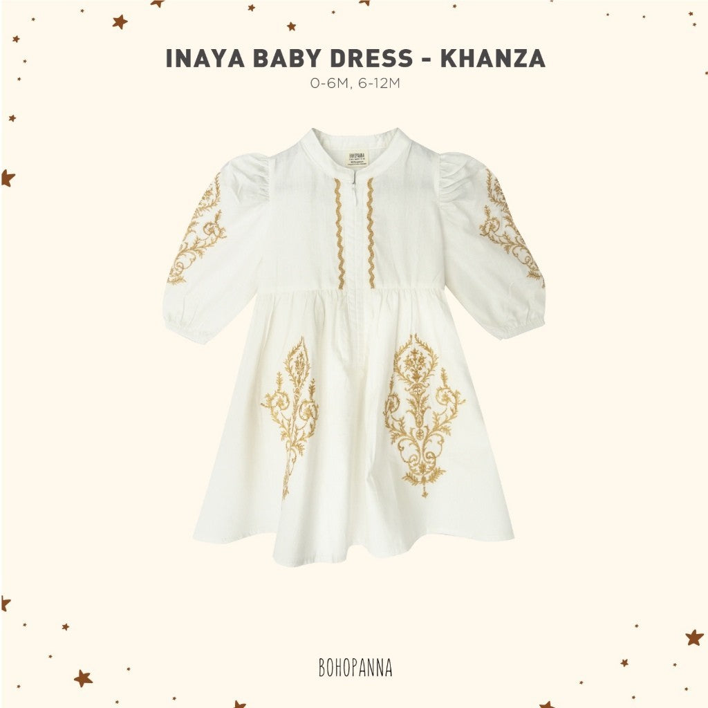 BOHOPANNA - RAYA COLLECTION 2025 - INAYA BABY DRESS - Dress Bayi Perempuan - Baju Muslim - Baju Raya - Gamis