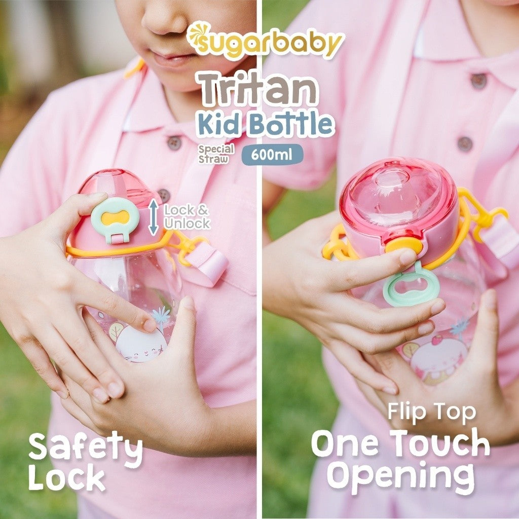 Sugarbaby Sugar Baby Tritan Kid Bottle Special Straw 600 ml Botol Minum Anak/Botol Minum Anaka BPA free Aman/Premium Tritan Eastman Bottle/Botol Anak Bonus Tali