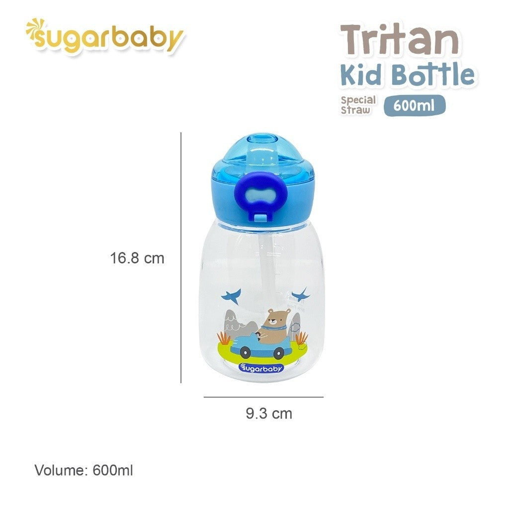 Sugarbaby Sugar Baby Tritan Kid Bottle Special Straw 600 ml Botol Minum Anak/Botol Minum Anaka BPA free Aman/Premium Tritan Eastman Bottle/Botol Anak Bonus Tali