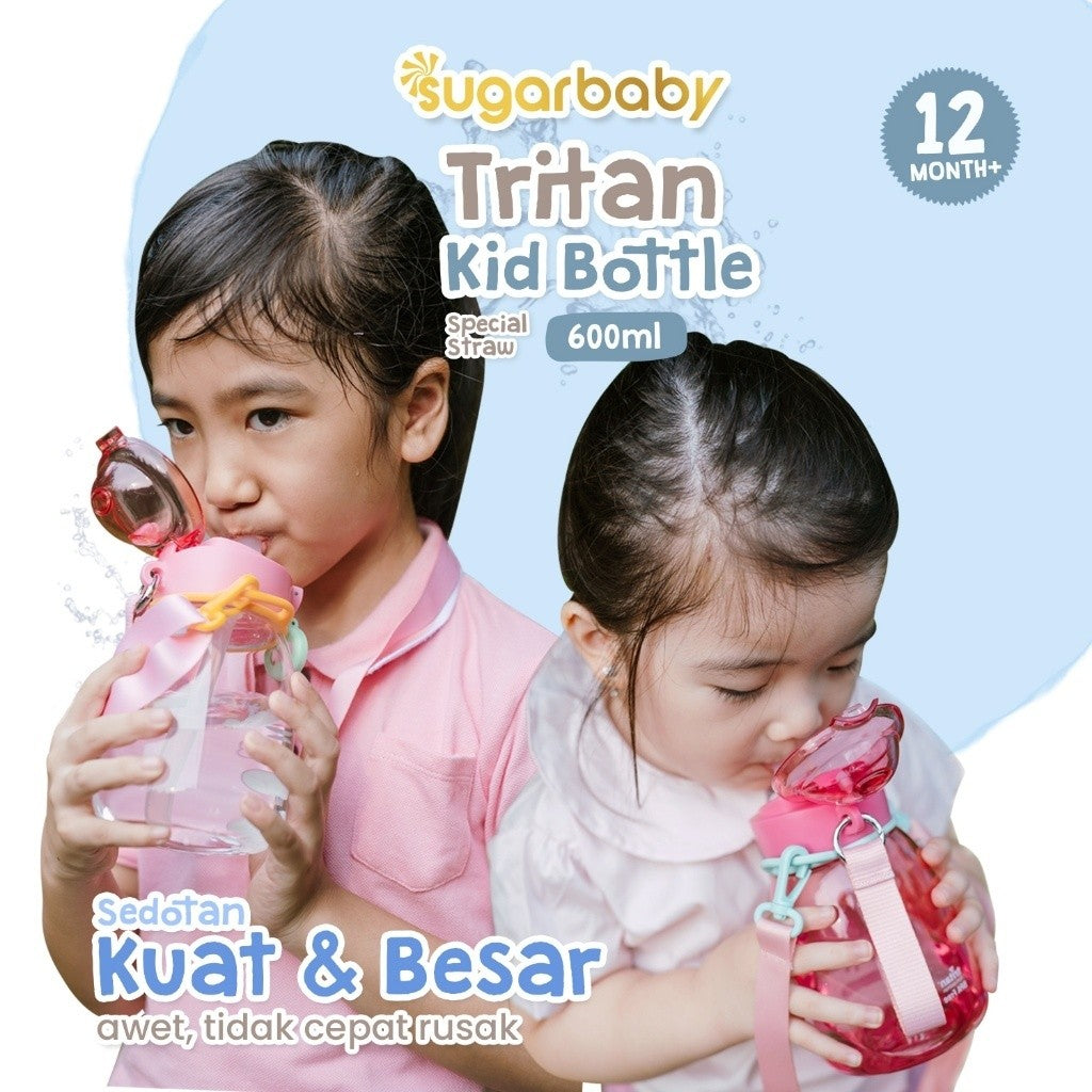 Sugarbaby Sugar Baby Tritan Kid Bottle Special Straw 600 ml Botol Minum Anak/Botol Minum Anaka BPA free Aman/Premium Tritan Eastman Bottle/Botol Anak Bonus Tali