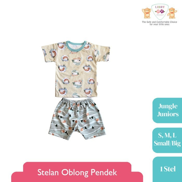 LIBBY Setelan Oblong Pendek Motif Jungle Juniors (1 stel)