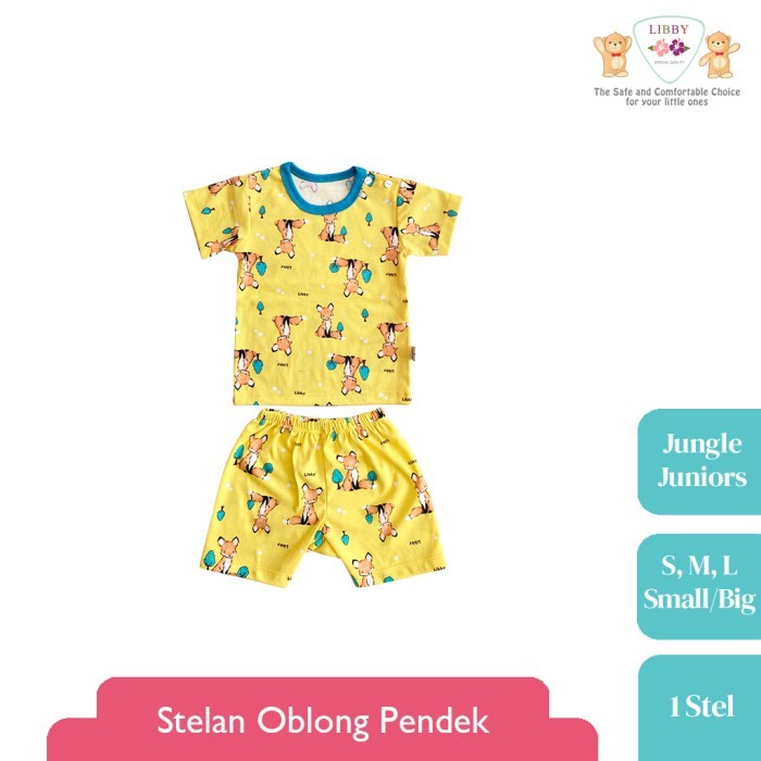 LIBBY Setelan Oblong Pendek Motif Jungle Juniors (1 stel)