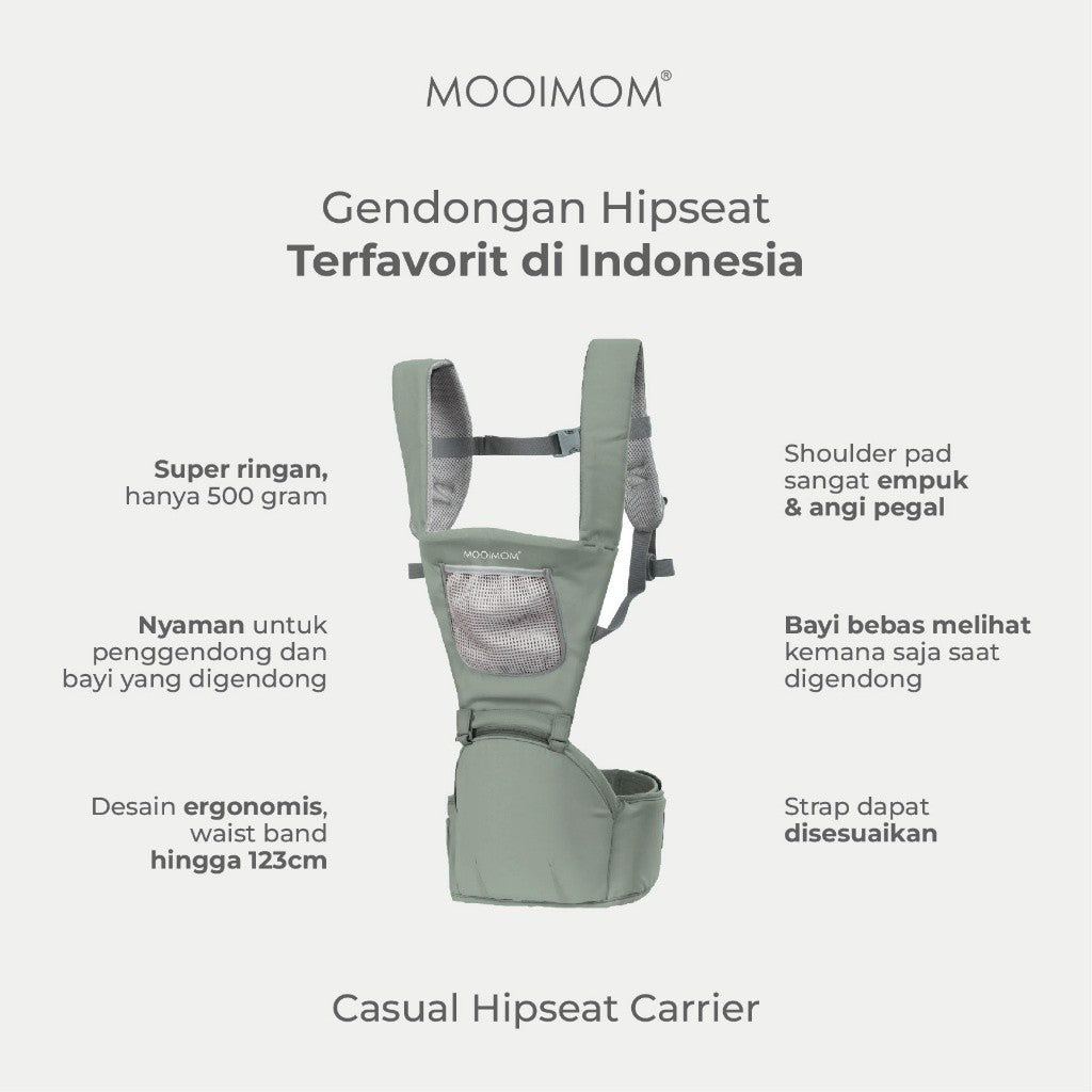 Gendongan Bayi Hipseat Nyaman - Casual Hipseat Carrier MOOIMOM New