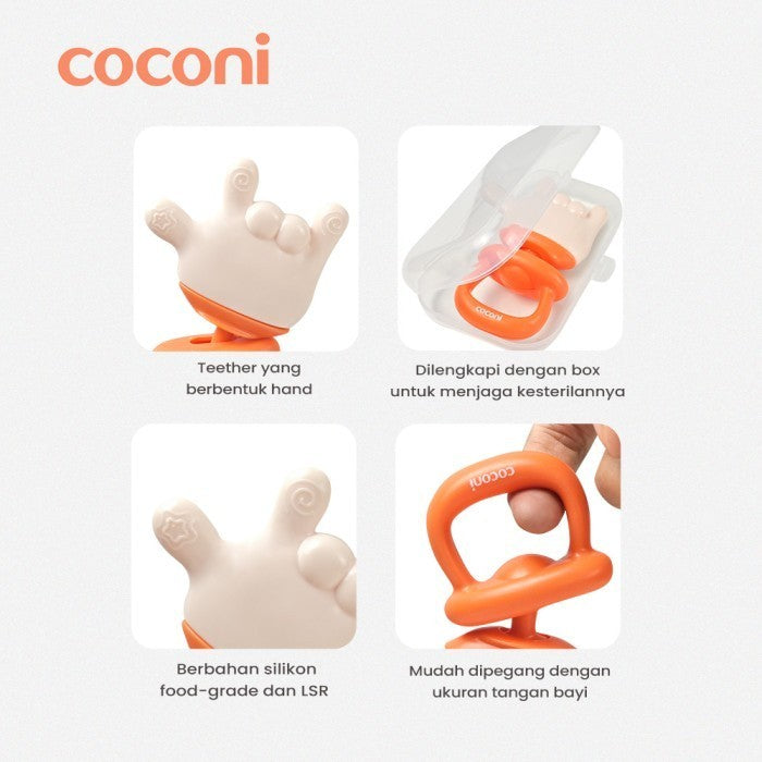 COCONI I Love You Hand Rattle and Teether | Mainan Gigitan Bayi
