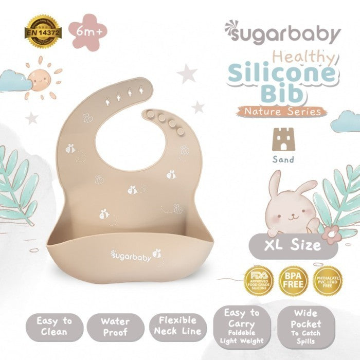 Sugar Baby - Healthy Silicone Bib Nature Series Celemek Slaber Bayi