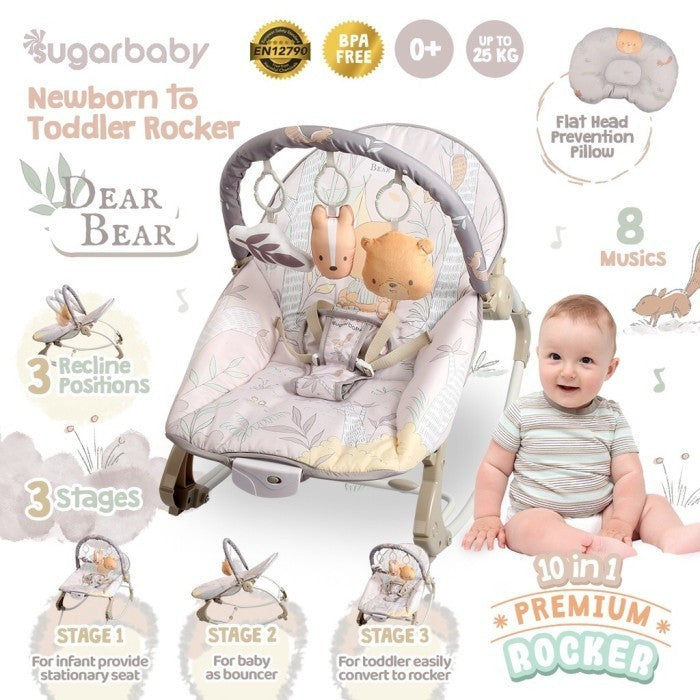 Sugarbaby 10in1 Premium Rocker/Ayunan Bayi/Bouncer Bayi