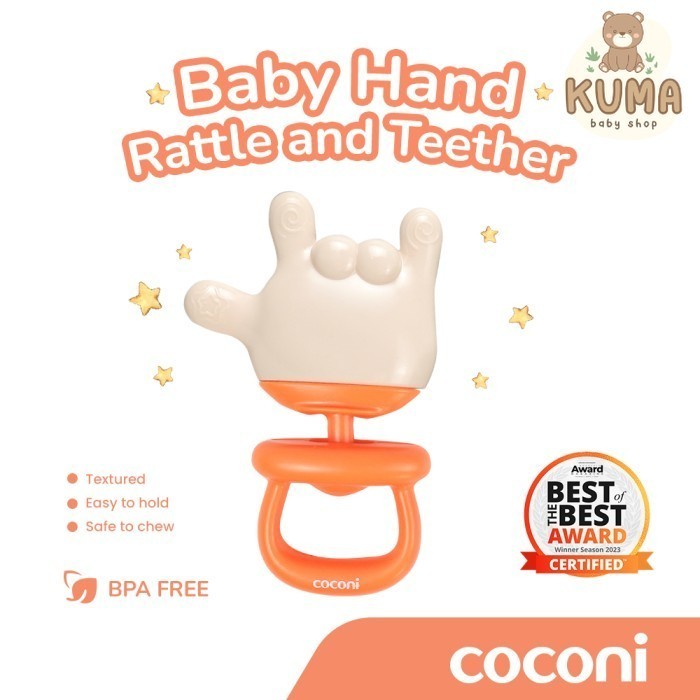 COCONI I Love You Hand Rattle and Teether | Mainan Gigitan Bayi