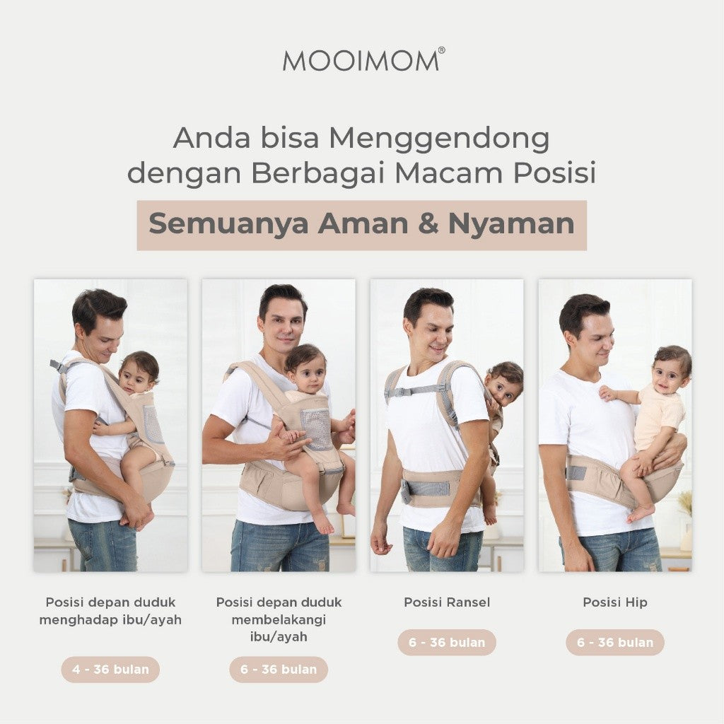 Gendongan Bayi Hipseat Nyaman - Casual Hipseat Carrier MOOIMOM New