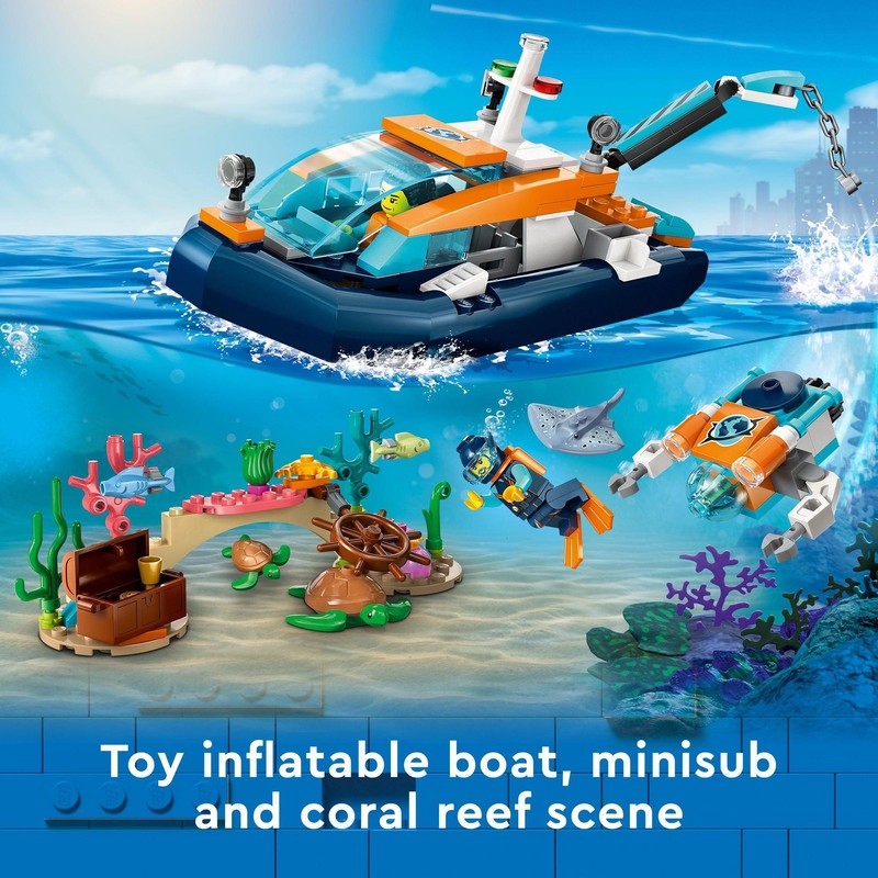 LEGO City 60377 Explorer Diving Boat Building Toy Set (182 Pieces) Balok Mainan Anak (5 Tahun+)
