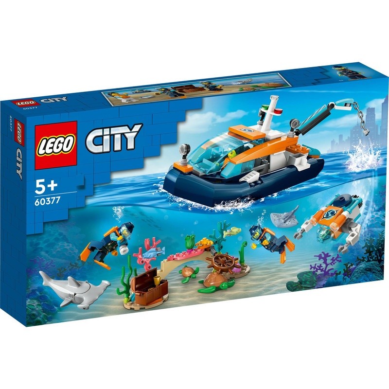 LEGO City 60377 Explorer Diving Boat Building Toy Set (182 Pieces) Balok Mainan Anak (5 Tahun+)