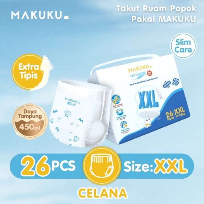 MAKUKU SAP Diapers Slim Care Popok Bayi SAP NB/S/M/L/XL/XXL All Size