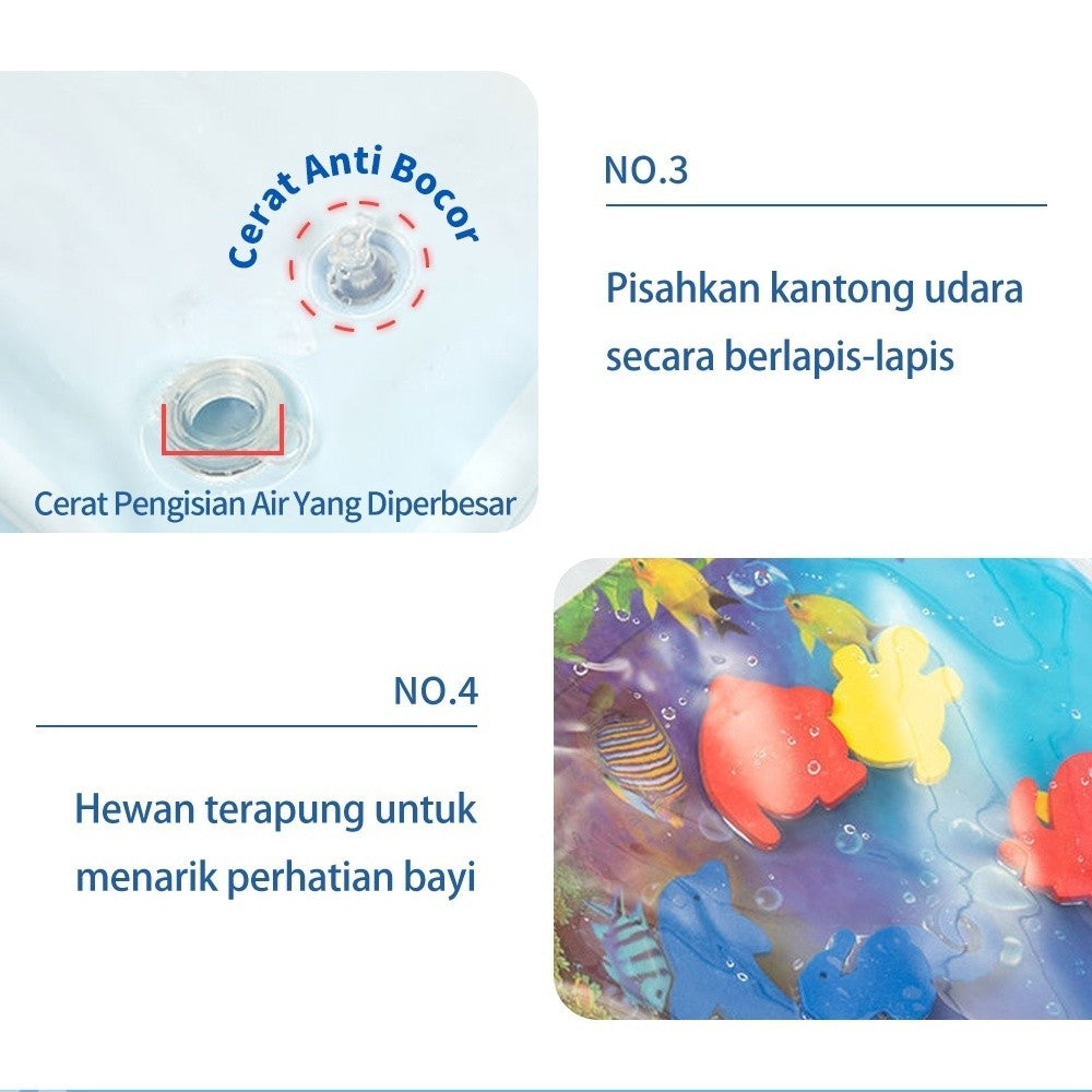 Water Playmat Baby Kids Matras Air Bayi Mainan Edukasi Tummy Time Mainan Sensorik Kids Land