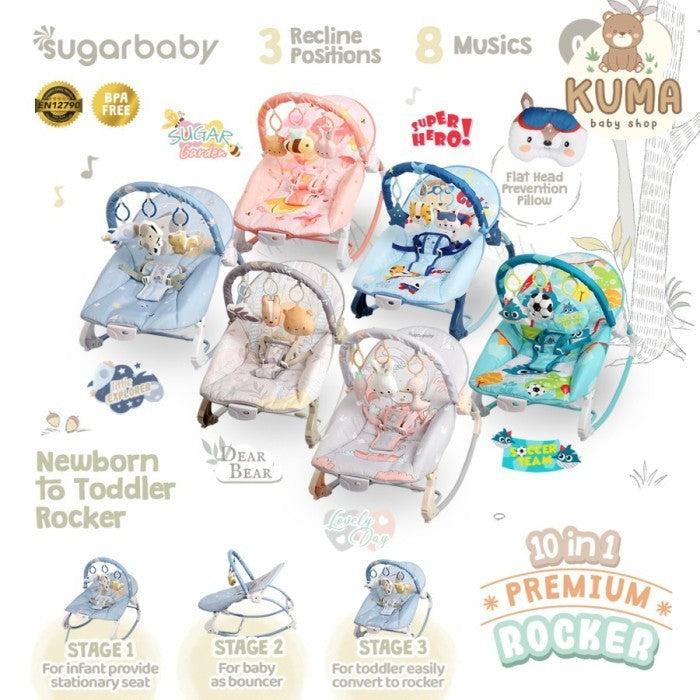 Sugarbaby 10in1 Premium Rocker/Ayunan Bayi/Bouncer Bayi