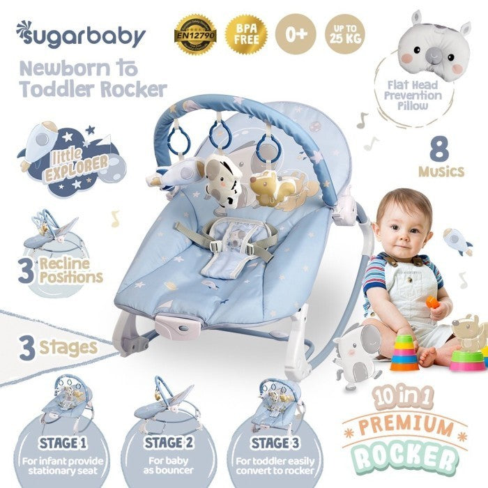 Sugarbaby 10in1 Premium Rocker/Ayunan Bayi/Bouncer Bayi
