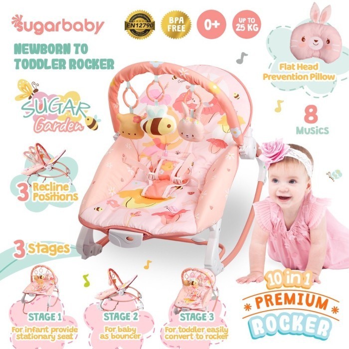 Sugarbaby 10in1 Premium Rocker/Ayunan Bayi/Bouncer Bayi