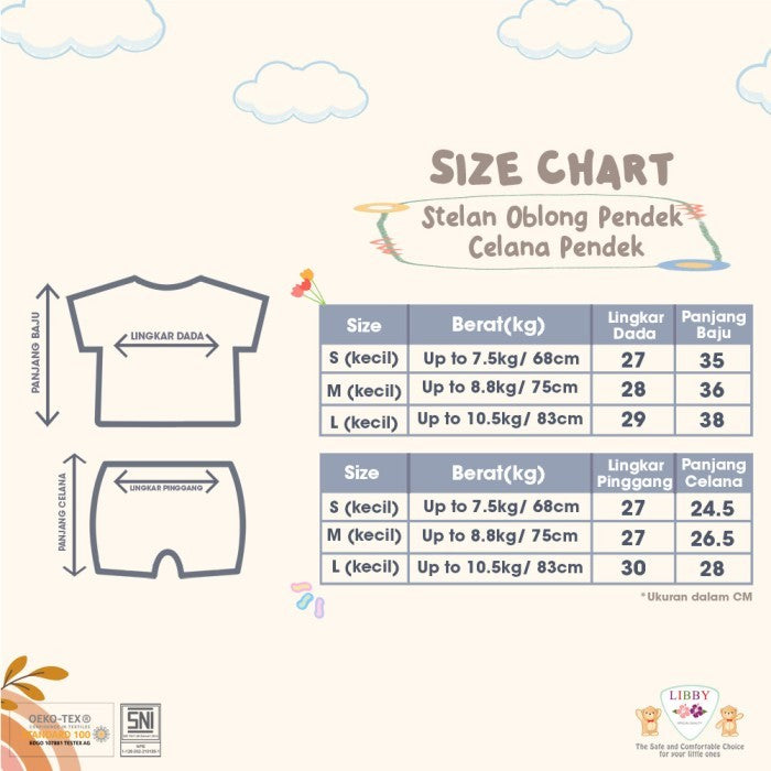 LIBBY Setelan Oblong Pendek Motif Jungle Juniors (1 stel)