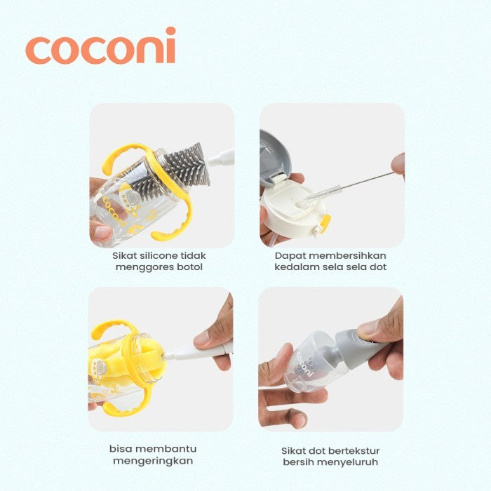 COCONI Quick Cleaning Silicone Bottle Brush | Sikat Pembersih Botol